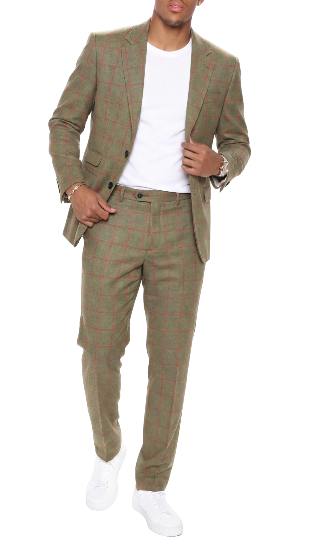 THE WINDSOR CHECK MENS 2 BUTTON SLIM FIT SUIT