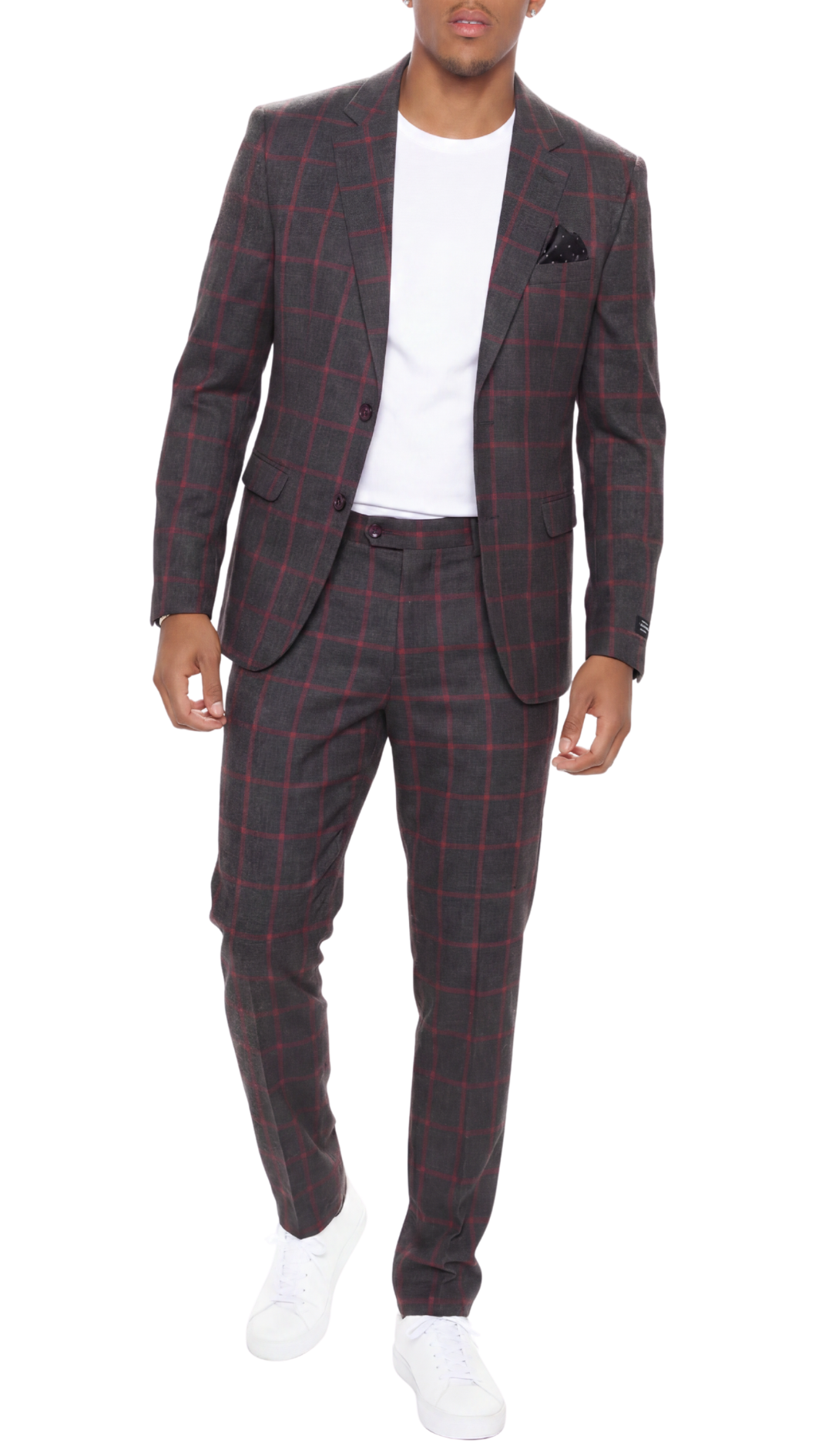 THE WINDSOR CHECK MENS 2 BUTTON SLIM FIT SUIT
