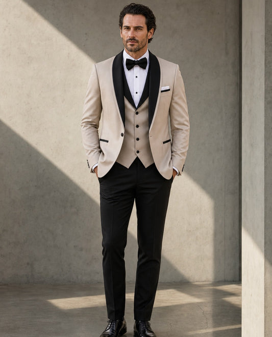 Le Bourgogone Suit - Classique - worn by a model, full-length front view | Roi de Soi
