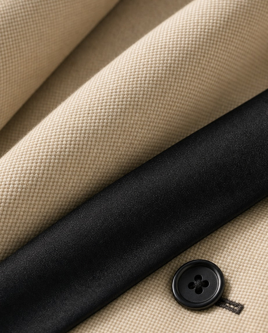 Le Bourgogone Suit - Classique - macro close-up of the fabric texture and weave | Roi de Soi