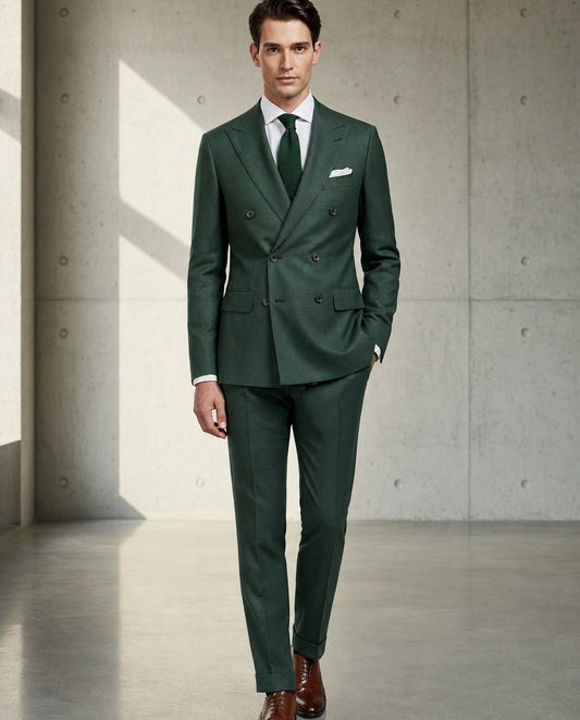 Le FauBourg - Vert - worn by a model, full-length front view | Roi de Soi