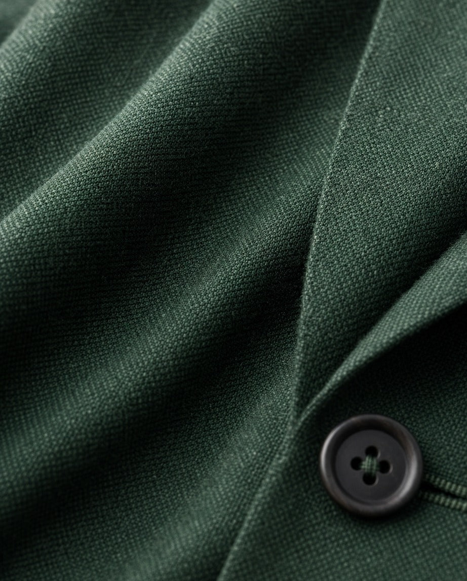 Le FauBourg - Vert - macro close-up of the fabric texture and weave | Roi de Soi