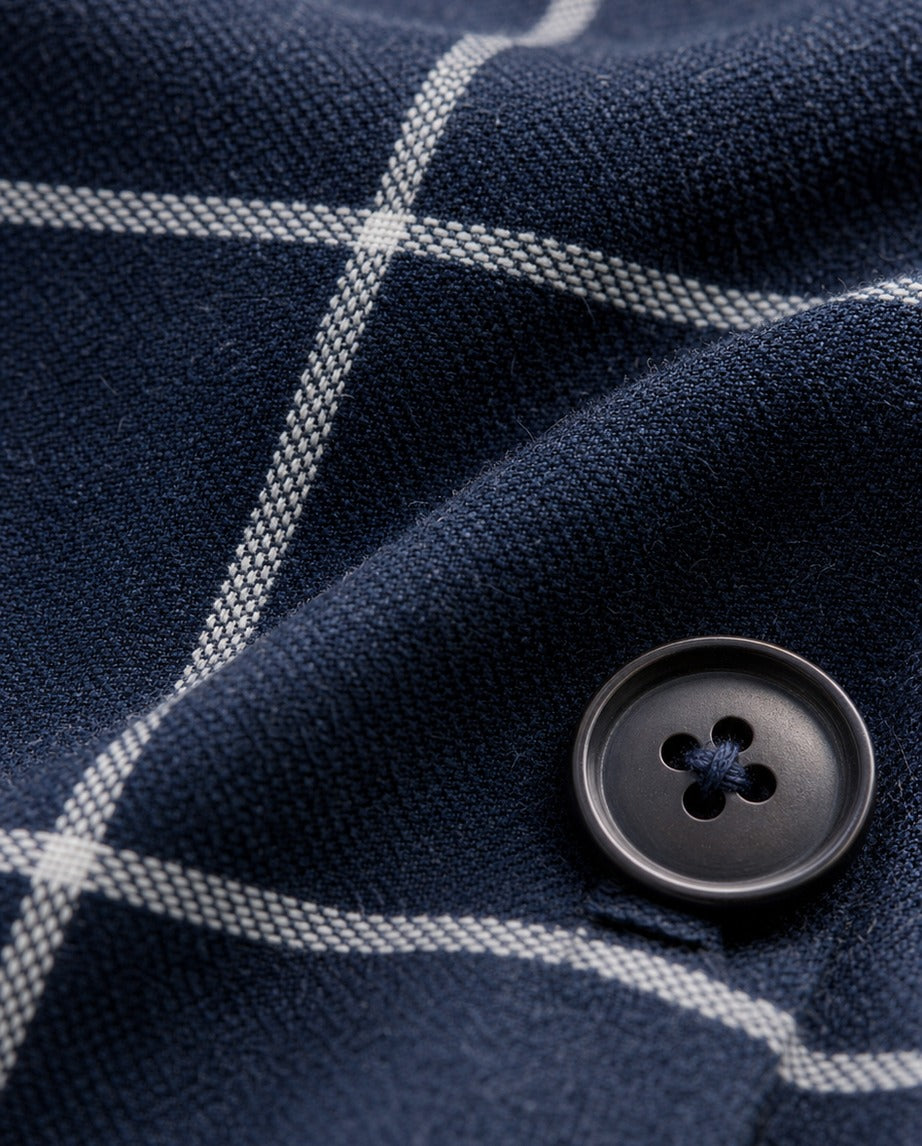 Le Harvy Suit - Bleu Marine - macro close-up of the fabric texture and weave | Roi de Soi