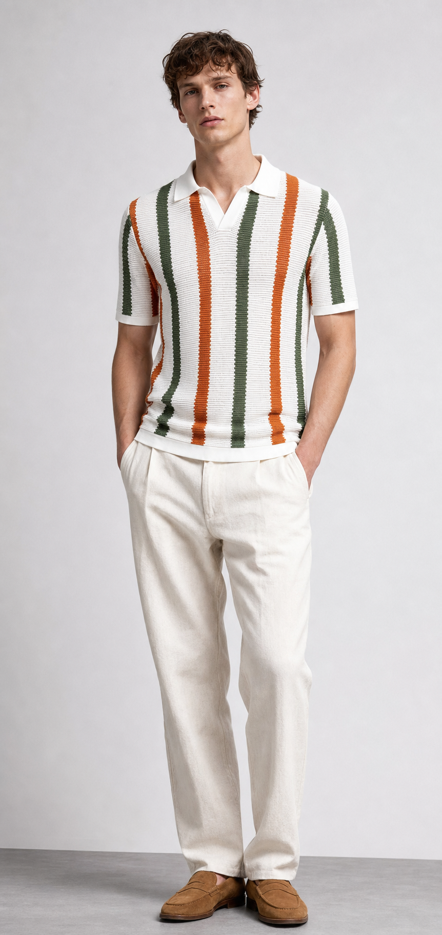 Model wearing Le Basque Polo