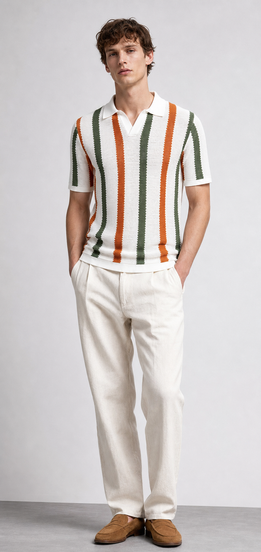 Model wearing Le Basque Polo
