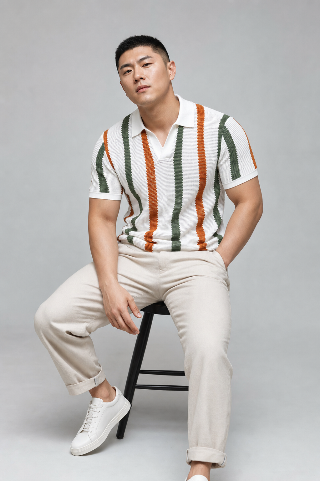 Model wearing Le Basque Polo