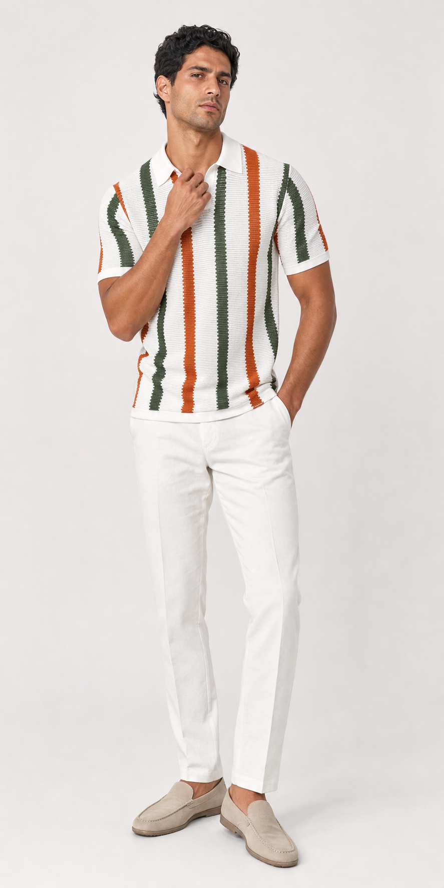 Model wearing Le Basque Polo