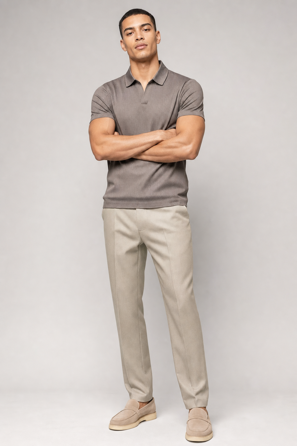 Model wearing Le Domaine Polo