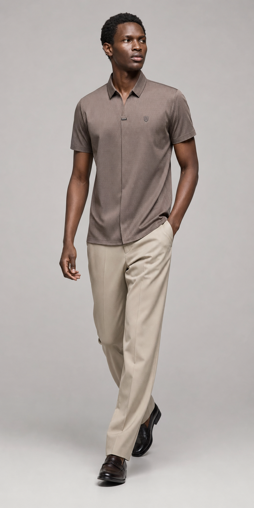 Model wearing Le Domaine Polo