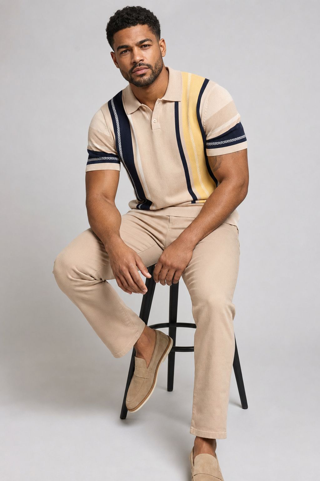 Model wearing Le Riviera Polo